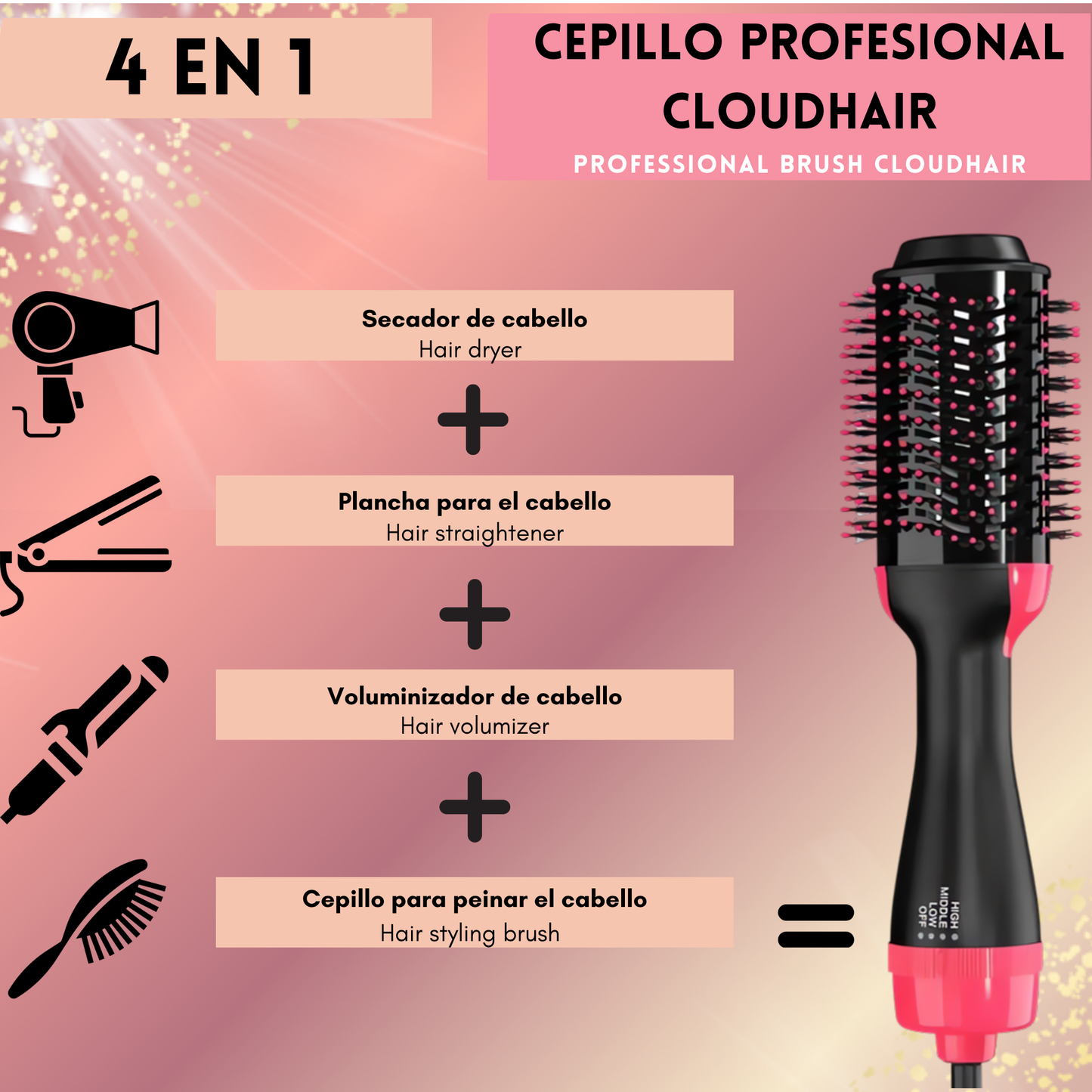 Cepillo 4 en 1 CloudHair